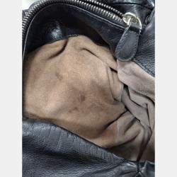 مملوكة مسبقًا Bottega Veneta Black Leather Intrecciato Fortune Cookie Bag