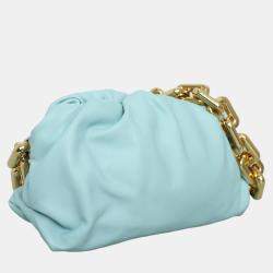 مملوكة مسبقًا بوطاغا فينيتا حقيبة زرقاء عجل مع سلسلة