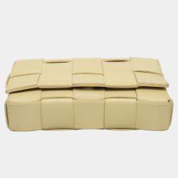 Pre Owned Bottega Veneta Yellow Calf Cassette Crossbody Bag