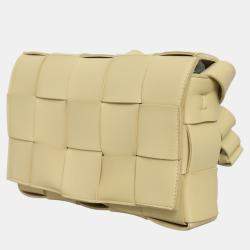 Pre Owned Bottega Veneta Yellow Calf Cassette Crossbody Bag
