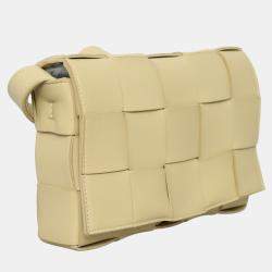 Pre Owned Bottega Veneta Yellow Calf Cassette Crossbody Bag