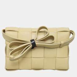 Pre Owned Bottega Veneta Yellow Calf Cassette Crossbody Bag