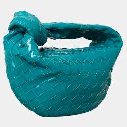 مملوكة مسبقًا Bottega Veneta Mini Jodie Blue Patent Leather Bag