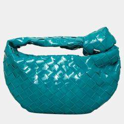 مملوكة مسبقًا Bottega Veneta Mini Jodie Blue Patent Leather Bag