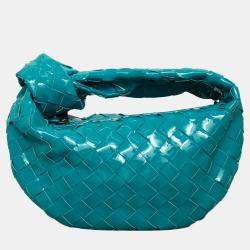 مملوكة مسبقًا Bottega Veneta Mini Jodie Blue Patent Leather Bag