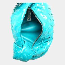 مملوكة مسبقًا Bottega Veneta Mini Jodie Blue Patent Leather Bag