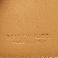 Pre Owned Bottega Veneta Beige Intrecciato Leather Compact Wallet