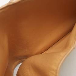 Pre Owned Bottega Veneta Beige Intrecciato Leather Compact Wallet