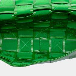 Pre Owned Bottega Veneta Green Stretch Paper Calfskin Intrecciato Cassette Crossbody
