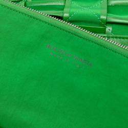 Pre Owned Bottega Veneta Green Stretch Paper Calfskin Intrecciato Cassette Crossbody