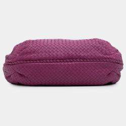 Pre Owned Bottega Veneta Purple Medium Nappa Intrecciato Belly Hobo