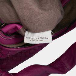 Pre Owned Bottega Veneta Purple Medium Nappa Intrecciato Belly Hobo