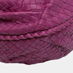 Pre Owned Bottega Veneta Purple Medium Nappa Intrecciato Belly Hobo