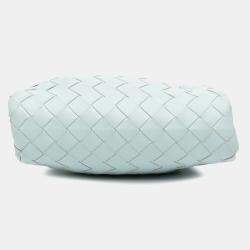 Pre Owned Bottega Veneta Blue Nappa Intrecciato The Mini Pouch Crossbody