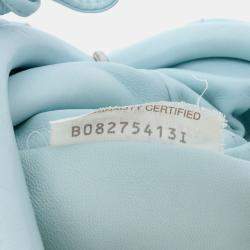 Pre Owned Bottega Veneta Blue Nappa Intrecciato The Mini Pouch Crossbody