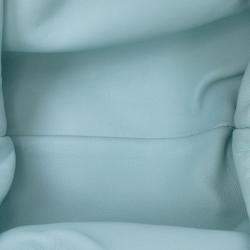 Pre Owned Bottega Veneta Blue Nappa Intrecciato The Mini Pouch Crossbody