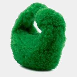 Pre Owned Bottega Veneta Green Mini Shearling Jodie