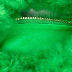 Pre Owned Bottega Veneta Green Mini Shearling Jodie