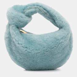 Pre Owned Bottega Veneta Light Blue Mini Shearling Jodie