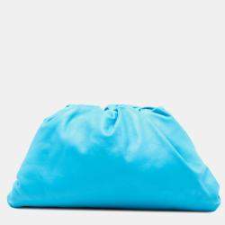 Pre Owned Bottega Veneta Blue Lambskin The Pouch