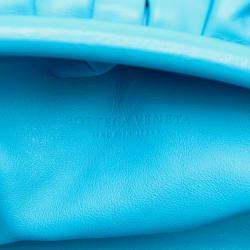 Pre Owned Bottega Veneta Blue Lambskin The Pouch