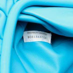 Pre Owned Bottega Veneta Blue Lambskin The Pouch