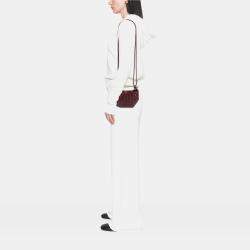 Pre Owned حقيبة بوتيغا فينيتا سردين بوردو جلد خاروف صغير أنتريشياتو