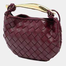 Pre Owned حقيبة بوتيغا فينيتا سردين بوردو جلد خاروف صغير أنتريشياتو