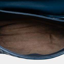 Pre Owned Bottega Veneta Blue Small Nappa Intrecciato Olimpia Shoulder Bag