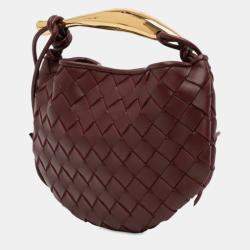 Pre Owned حقيبة ساتشل بوتيغا فينيتا سردين منسوج جلد حمل صغير أحمر