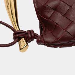 Pre Owned حقيبة ساتشل بوتيغا فينيتا سردين منسوج جلد حمل صغير أحمر