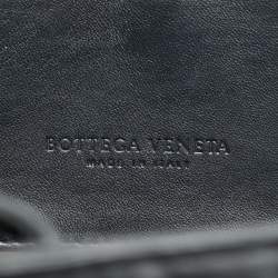 Pre Owned Bottega Veneta Double Compartment Dark Grey Intrecciato Leather Tote