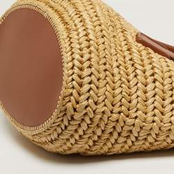 مملوكة مسبقًا Bottega Veneta Acro Cream/Brown Leather and Raffia Tote
