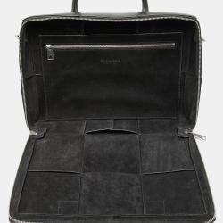 مملوكة مسبقًا Bottega Veneta Black Calfskin Maxi Intrecciato Arco Briefcase