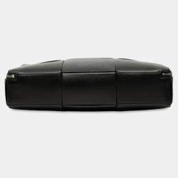 مملوكة مسبقًا Bottega Veneta Black Calfskin Maxi Intrecciato Arco Briefcase