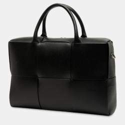 مملوكة مسبقًا Bottega Veneta Black Calfskin Maxi Intrecciato Arco Briefcase