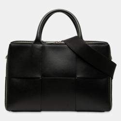 مملوكة مسبقًا Bottega Veneta Black Calfskin Maxi Intrecciato Arco Briefcase