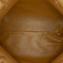 Pre Owned Bottega Veneta Brown Lambskin Chain Pouch