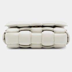 Pre Owned Bottega Veneta White Nappa Intrecciato Padded Cassette Crossbody