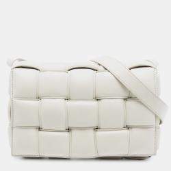 Pre Owned Bottega Veneta White Nappa Intrecciato Padded Cassette Crossbody