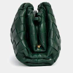 مملوكة مسبقًا حقيبة بوتيغا فينيتا ميني بوشت جلد إنتريشياتو أخضر غابي