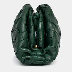 مملوكة مسبقًا حقيبة بوتيغا فينيتا ميني بوشت جلد إنتريشياتو أخضر غابي