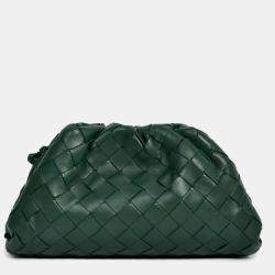 مملوكة مسبقًا حقيبة بوتيغا فينيتا ميني بوشت جلد إنتريشياتو أخضر غابي