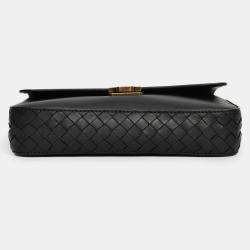 Pre Owned محفظة بوتيغا فينيتا جلد أنترشياتو أسود بسلسلة