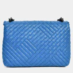 مملوكة مسبقًا حقيبة كتف بوتيغا فينيتا أوليمبيا جلد إنتريتشاتو أزرق