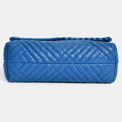 مملوكة مسبقًا حقيبة كتف بوتيغا فينيتا أوليمبيا جلد إنتريتشاتو أزرق