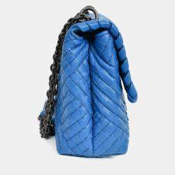 مملوكة مسبقًا حقيبة كتف بوتيغا فينيتا أوليمبيا جلد إنتريتشاتو أزرق