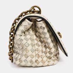 مملوكة مسبقًا حقيبة كتف عقدة أوليمبيا بوتيغا فينيتا 2018 جلد إيرز إنترتشياتو مدققة رمادية