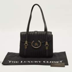 مملوكة مسبقًا Bottega Venetta Mezzaluna Black Intrecciato Leather Bag