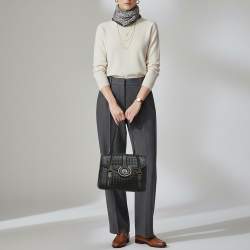 مملوكة مسبقًا Bottega Venetta Mezzaluna Black Intrecciato Leather Bag